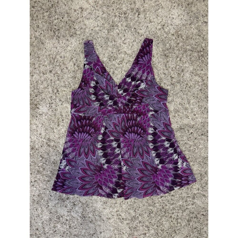 Apt 9 Y2K 90s Babydoll Floral Peacock Tank Top Cami Purple Mesh Fairy Goth LARGE